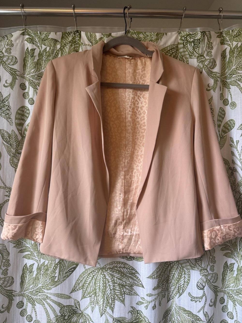 Blush Pink Women's Open Front Blazer Jacket